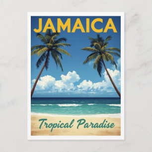 Jamaica Tropical Paradise Vintage Beach Travel Postcard