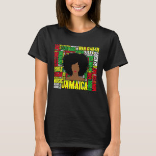 Jamaica Vacation Afro Woman Word Art T-Shirt