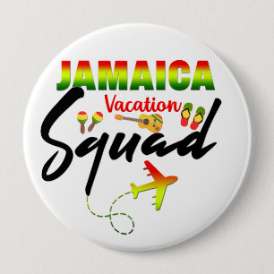 Jamaica Vacation Squad Group Matching Reggae   4 Inch Round Button