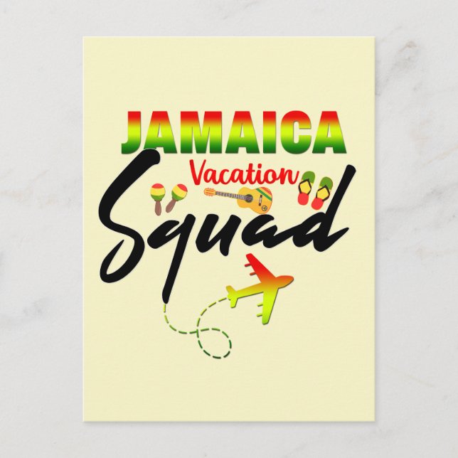 Jamaica Vacation Squad Group Matching Reggae  Postcard (Front)