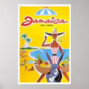Jamaica vintage travel poster