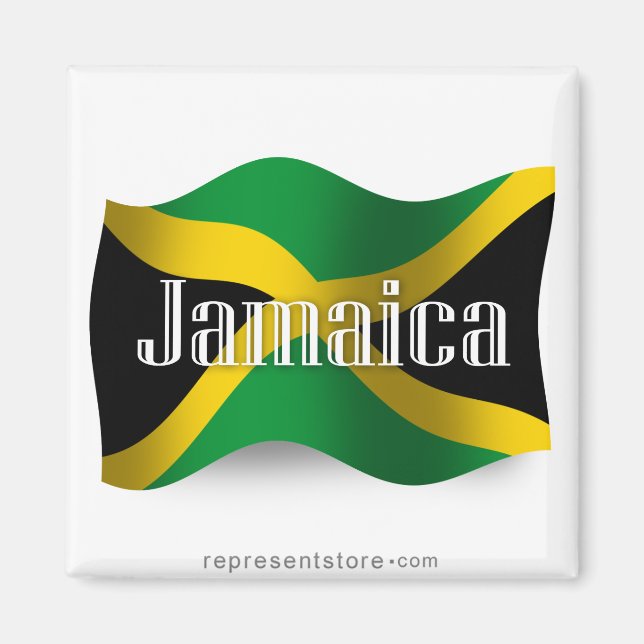 Jamaica Waving Flag Magnet (Front)