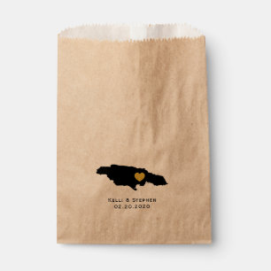 Jamaica Wedding Favour Treat Sacks, Map Gift Bags