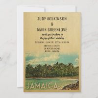 Jamaica Wedding Invitation Vintage Mid-Century