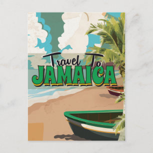 Jamaica Wedding Vintage Travel poster Postcard