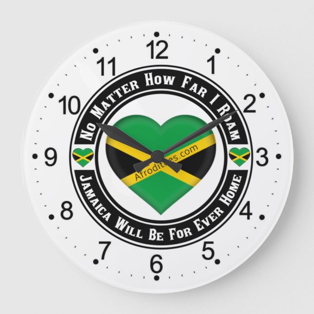 Jamaica Will Be For Ever Home Large Clock (Front)