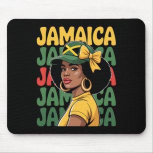Jamaica Women Girl Jamaican Flag Vacation Trip Coq Mouse Pad