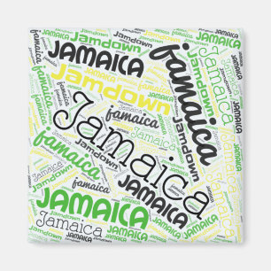 Jamaica Word Cloud  Magnet