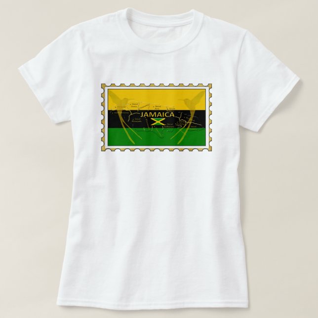 Jamaïcaine Couleurs Humming Birds Stamp T-Shirt (Design devant)