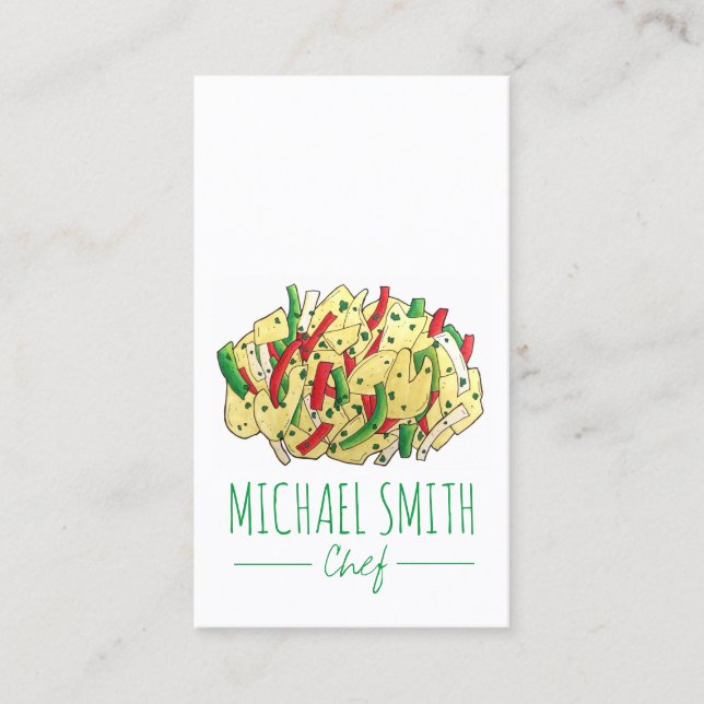 Jamaican Ackee and Saltfish Cod Food Caterer Chef Business Card (Front)