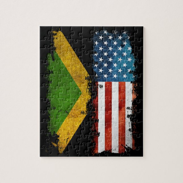 Jamaican American Flag Jamaica Usa Jigsaw Puzzle (Vertical)