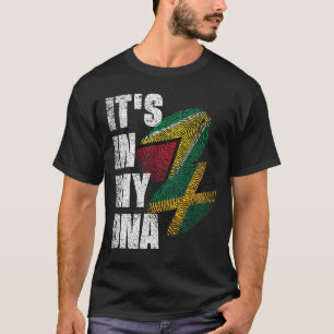 Jamaican And Guyanese Mix DNA Flag Heritage T-Shirt