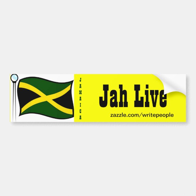 Jamaican  bumper stickers-jah live bumper sticker (Front)