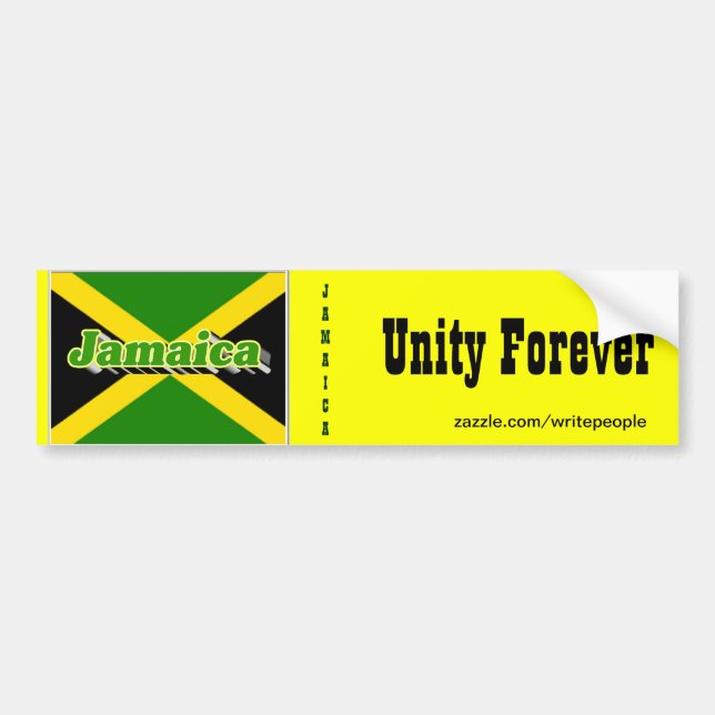 Jamaican  bumper stickers-unity forever sticker (Front)