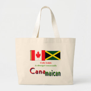 jamaican-canadian roots large tote bag