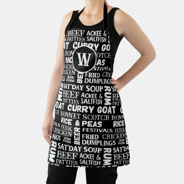 Jamaican Chef Monogrammed Kitchen Apron (Insitu)