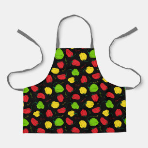 Jamaican Chef Scotch Bonnet Chilli Peppers Pattern Apron