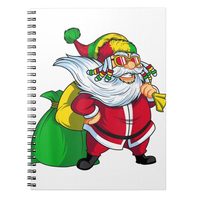 Jamaican christmas rasta santa claus rastafarian.p notebook (Front)