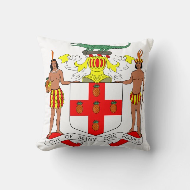 Jamaican Coat of arms Throw Pillow (Front)