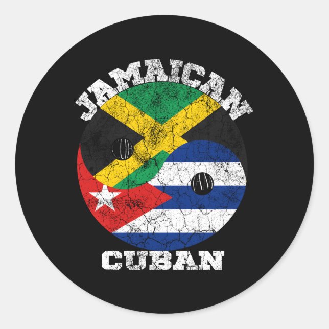 Jamaican Cuban Flag Cuba Jamaica Flag Classic Round Sticker (Front)