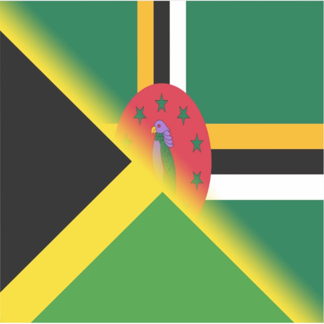 Jamaican Dominican Flag | Half Jamaica Dominica (Front)
