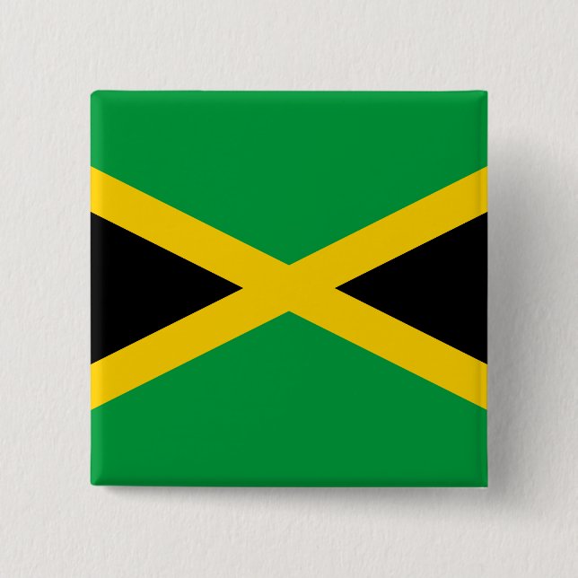 Jamaican Flag 2 Inch Square Button (Front)