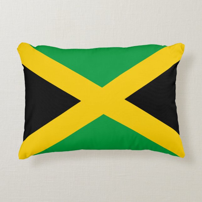 Jamaican Flag Accent Pillow (Front)