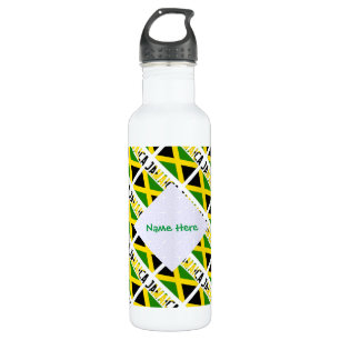 Jamaican Flag and Jamaica Tiled Personalized  710 Ml Water Bottle
