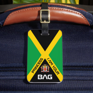 Jamaican Flag, bag tags, Jamaica / Personalized Luggage Tag