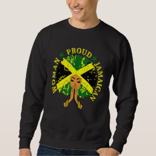 Jamaican Flag Black Woman Proud Jamaica Afro Sweatshirt