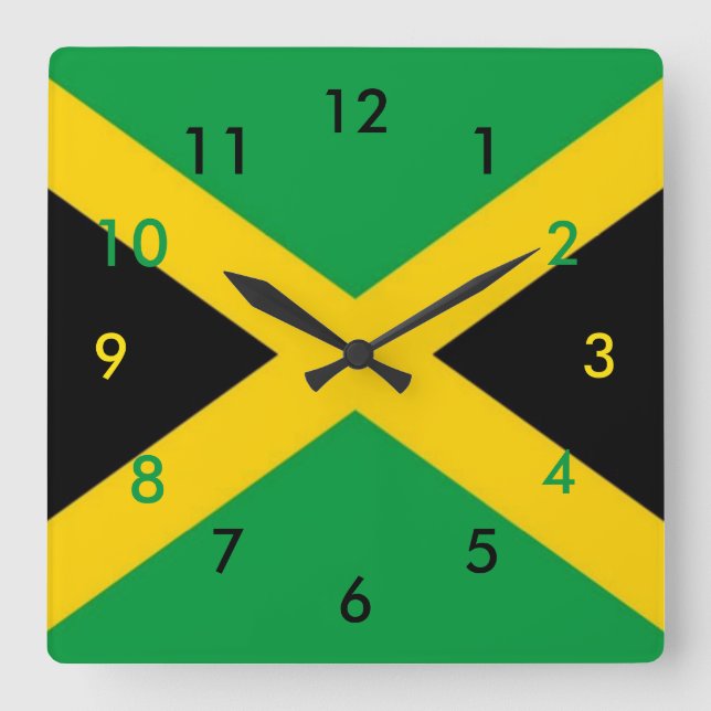 Jamaican Flag Clock (Front)
