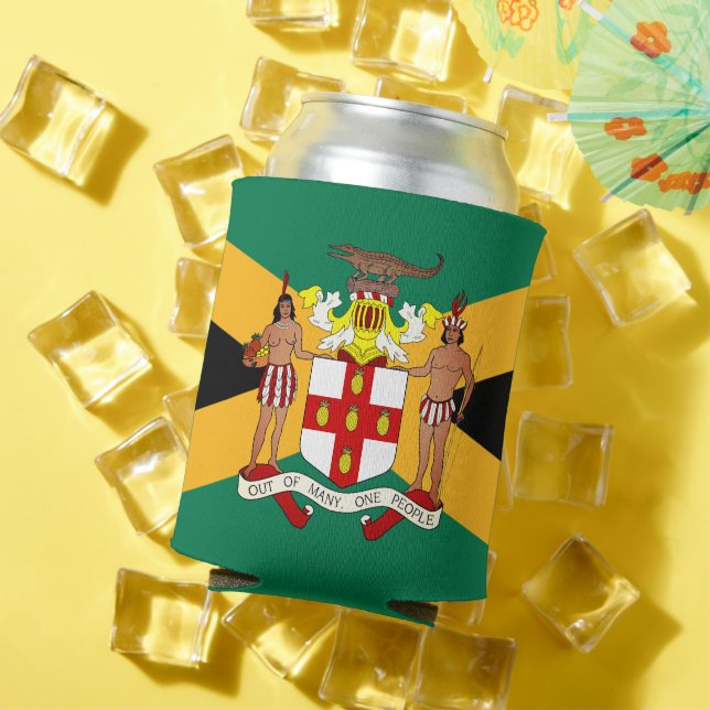 Jamaican Flag/ Coat of Arms Can Cooler (In Situ Summer)