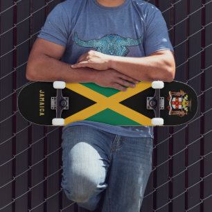 Jamaican Flag/ Coat of Arms Skateboard