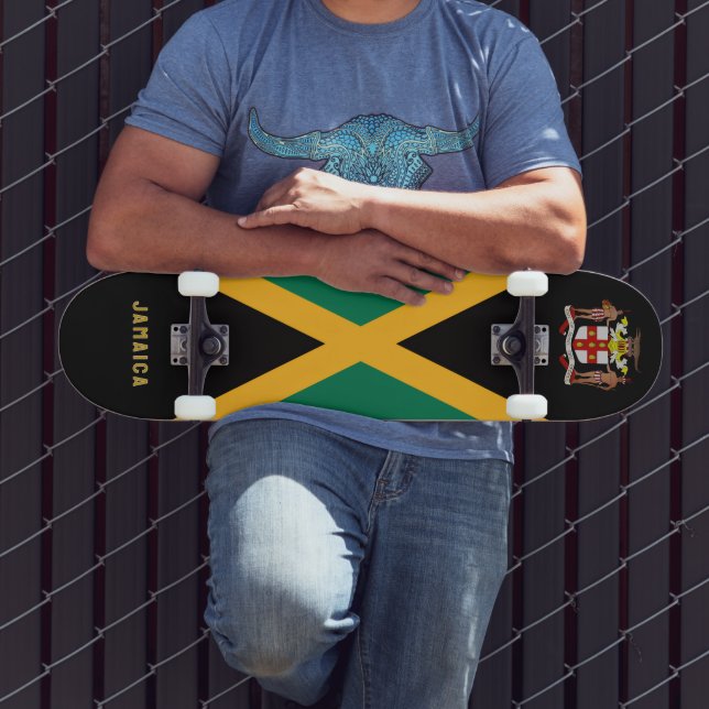 Jamaican Flag/ Coat of Arms Skateboard (Outdoor 3)