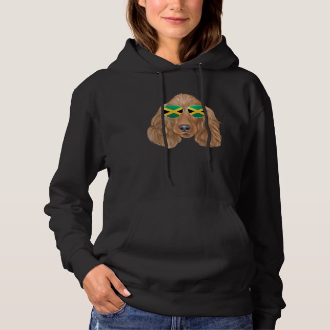 Jamaican Flag Cocker Spaniel Dog Jamaica Pocket Hoodie (Front)