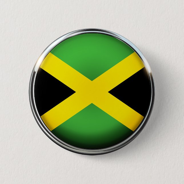 Jamaican flag colours 2 inch round button (Front)