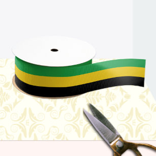Jamaican flag colours ribbon, Jamaica /sports Satin Ribbon