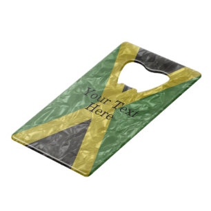 Jamaican Flag - Crinkled Credit Card Bottle Opener