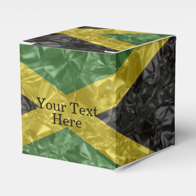 Jamaican Flag - Crinkled Favor Box (Front Side)
