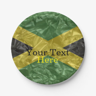 Jamaican Flag - Crinkled Paper Plate