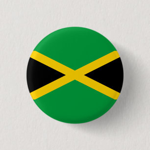 Jamaican Flag, Flag of Jamaica 1 Inch Round Button