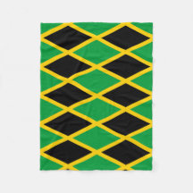 Jamaican Flag Fleece Throw Blanket