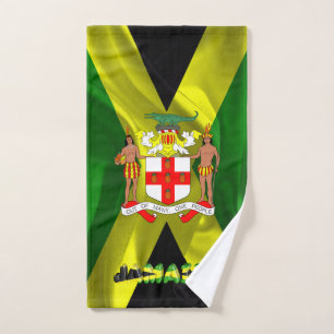Jamaican flag hand towel
