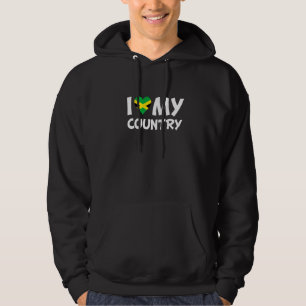 Jamaican Flag Heart I Love My Country Jamaica Hoodie