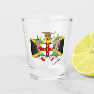 Jamaican Flag & Jamaica coat of arms / party Shot Glass