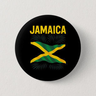 Jamaican Flag Jamaica Souvenir Travel Vacation 2 Inch Round Button