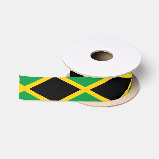 Jamaican Flag & Jamaica travel, holiday/sports Satin Ribbon (Spool)