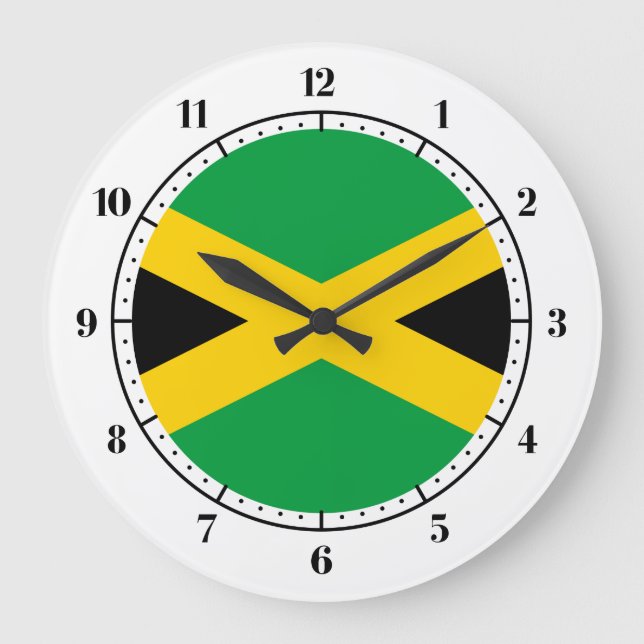 Jamaican flag large clock (Front)