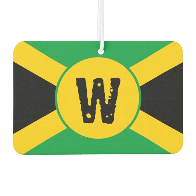 Jamaican Flag Monogram Air Freshener (Front)