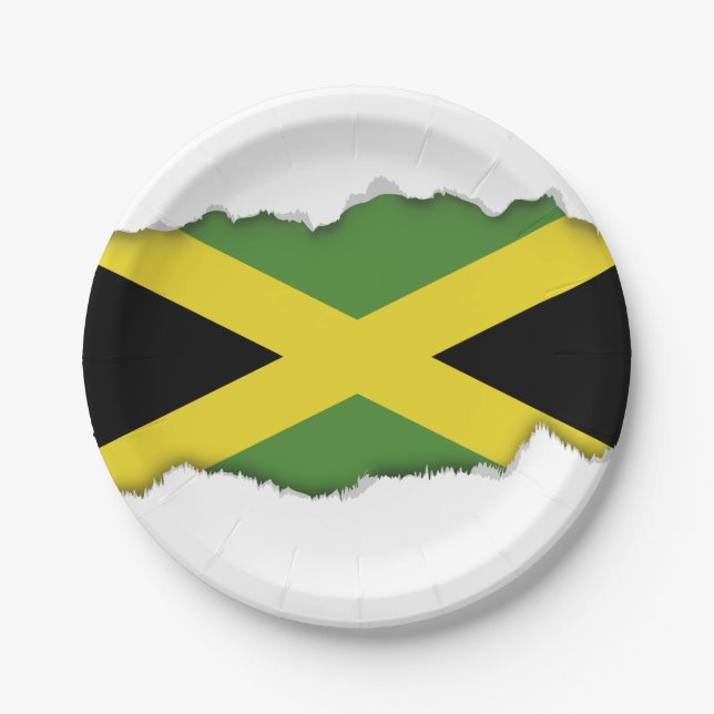 Jamaican Flag Paper Plate (Front)